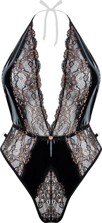 Produktbild Christine Le Duc Wetlook Body ouvert Sevdalizia schwarz/kupfer (S/M)