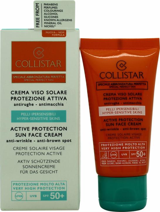 Image du produit Collistar CS Sun - Active Protection Sun Face Cream Anti-Wrinkle SPF 50+ (Crème solaire visage, SPF 50, 50 ml)