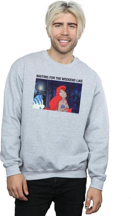 Actual product image Disney Mens The Little Mermaid Waiting For The Weekend Sweatshirt (XL)
