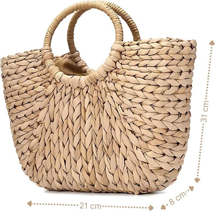 Produktbild Hermex Strandtasche Stroh-Handtasche Halbmond-Tragetasche Beach-Bag