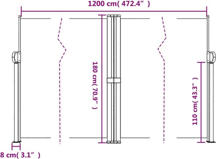 Immagine prodotto VidaXL Tenda laterale estensibile (1.80 m)