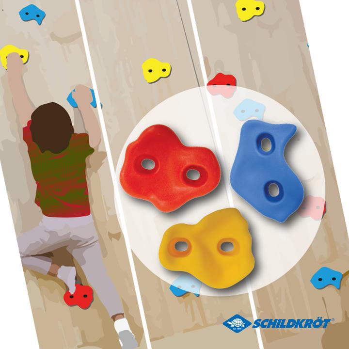 Actual product image MTS Schildkröt® children's climbing holds, 12 holds for bouldering in 3 different shapes. shapes, for (Multicolor)