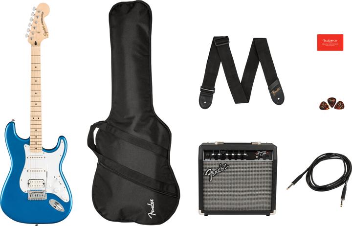 Produktbild Fender Affinity Series Stratocaster HSS Pack MN Lake Placid Blue starterset elektrische gitaar (E-Gitarren Set, Ahorn, Maple)