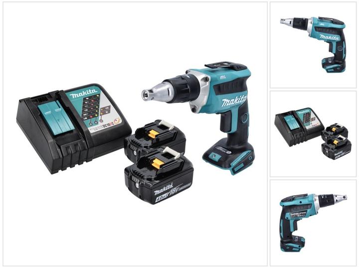 Actual product image Makita DFS 452 RM cordless screwdriver 18 V Brushless + 2x battery 4.0 Ah + charger (Rechargeable battery operated)