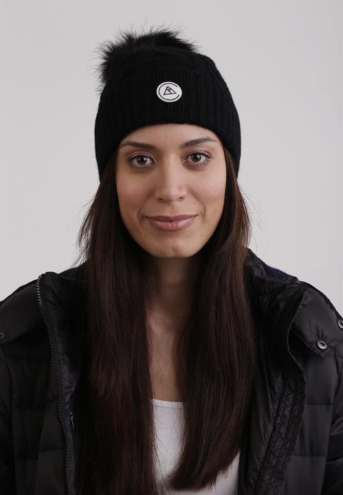 Produktbild Cash-Mere Kaschmir Mütze mit Zopfmuster und Bommel (One Size)