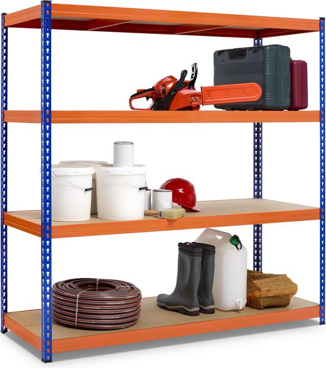 Produktbild Avasco Schwerlastregal Robus 400 blau orange 1800x1800x600 mm 4 Bden Tragkraft 1600 kg