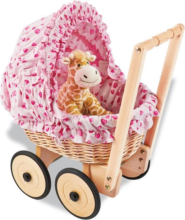 Actual product image Pinolino Mona wicker doll's pram incl. bedding