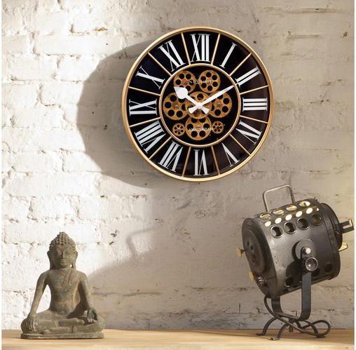 Immagine prodotto Nextime Orologio da parete William bianco/marrone, 50 cm (50 cm)