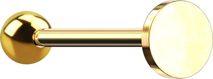 Star Piercing Micro Barbell vergoldet mit Kugel und Scheibe (Chirurgenstahl 316L, ohne Messing)