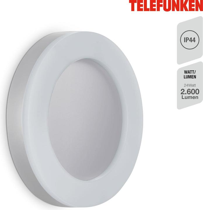 Image du produit Telefunken Lampe d'extérieur à LED, argent, 1xplatine LED/24W (2600 lm)