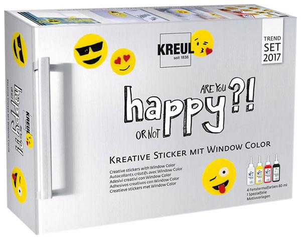 Produktbild Kreul Happyset (Schwarz, Kirschrot, Sonnengelb, Schneeweiss, 320 ml)