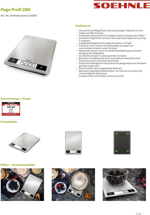 Actual product image Soehnle Page Profi 200