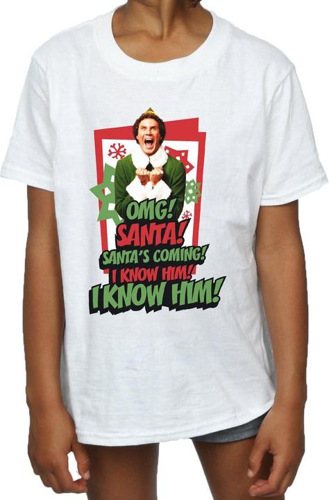 Actual product image Elf Girls OMG Santa Cotton T-Shirt (116)