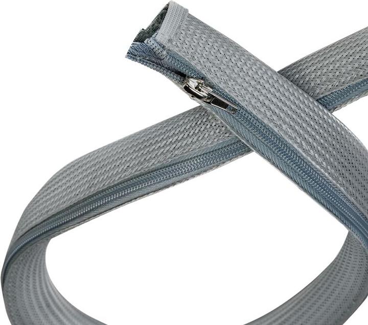 Immagine prodotto LogiLink Guaina per cavi con cerniera, 2,0 m, grigia, in poliestere, resistente all'abrasione, alla trazione (Tubo cavi, 200 cm)