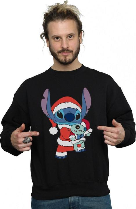 Actual product image Disney Mens Lilo And Stitch Stitch Christmas Sweatshirt (4XL)