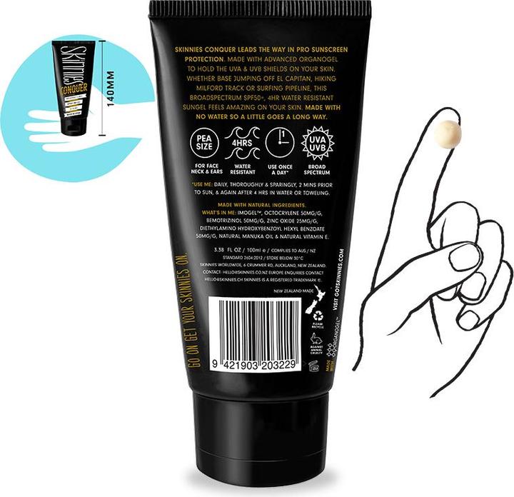 Immagine prodotto Skinnies Conquista (Gel solare, SPF 50+, 100 ml, 113 g)