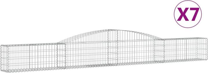 Actual product image VidaXL Gabionen mit Hochbogen 7 Stk. 400x30x40/60 cm Verzinktes Eisen