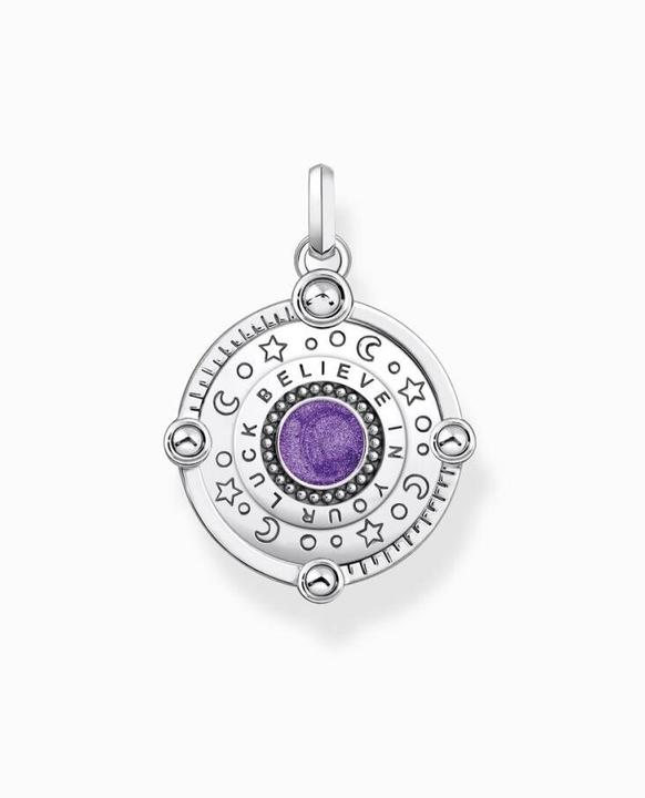 Produktbild Thomas Sabo Kettenanhänger Auge mit kosmischen Details und bunten Steinen Silber geschwärzt (Emaille, 925er Silber)