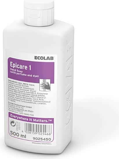 Immagine prodotto Ecolab Epicare1 5 L Lozione lavante Lozione lavante delicata per la pulizia delicata delle mani (Sapone liquido, 500 ml)