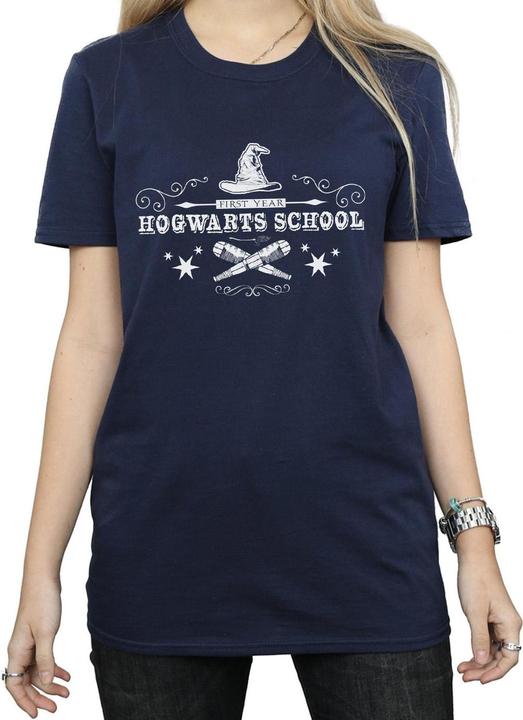 Actual product image Womens/Ladies Hogwarts First Year Cotton Boyfriend T-Shirt (XL)