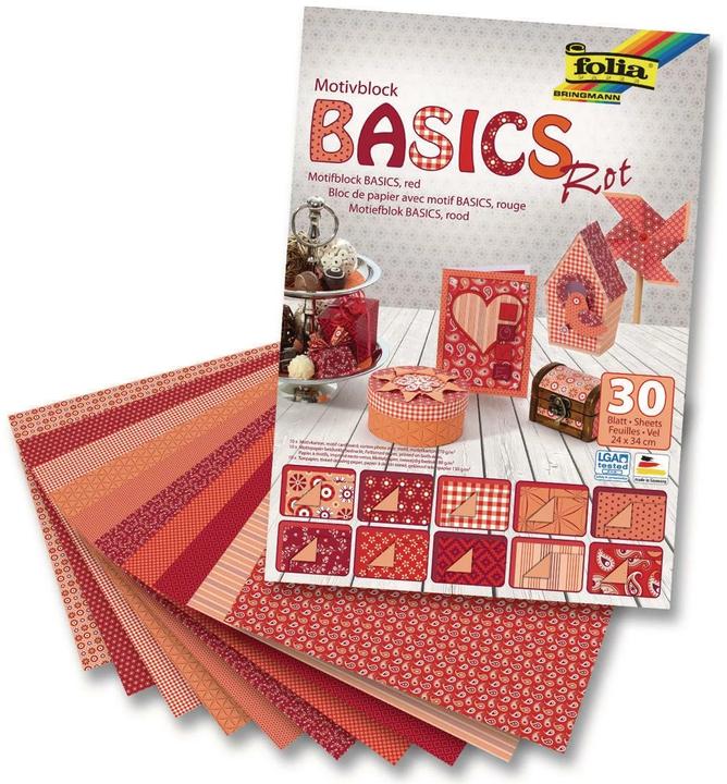 Produktbild Folia Motivblock Basics rot (270 g/m², 1 x)