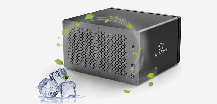 Actual product image Renkforce RF-6647854 8.9 cm (3.5 Zoll) Festplattengehäuse 8 Bay 3.5 Zoll USB-A ( (3.5")