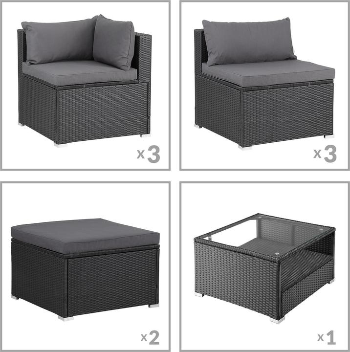 Produktbild Casaria Polyrattan Lounge Set