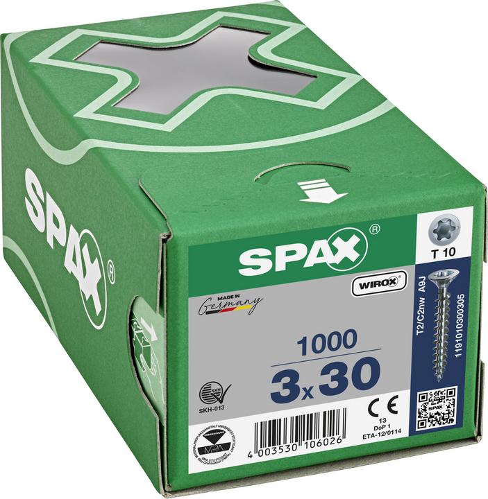 Produktbild Spax Spanplattenschrauben SK T10 3,0x30 mm (1000 Schrauben pro Stück)