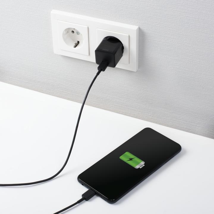 Produktbild Hama Schnellladegerät, USB-C, PD/Qualcomm®, Mini-Ladegerät, 25 W, Schwarz (25 W)