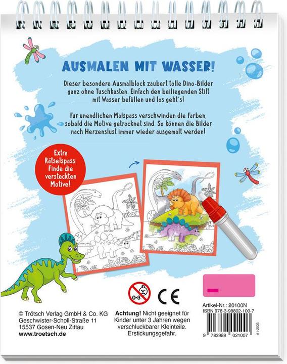 Image du produit Le plaisir de peindre à l'eau avec le crayon magique Dinosaure