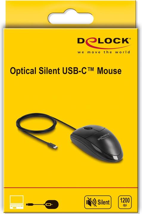 Produktbild Delock Optische USB Type-C Desktop Maus Lautlos (Kabelgebunden)