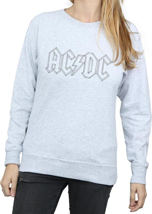 Actual product image AC/DC Womens/Ladies Black Outline Logo Sweatshirt (M)