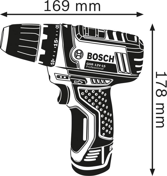 Image du produit Bosch Professional GSR 12V-15 (Fonctionnement sur batterie)