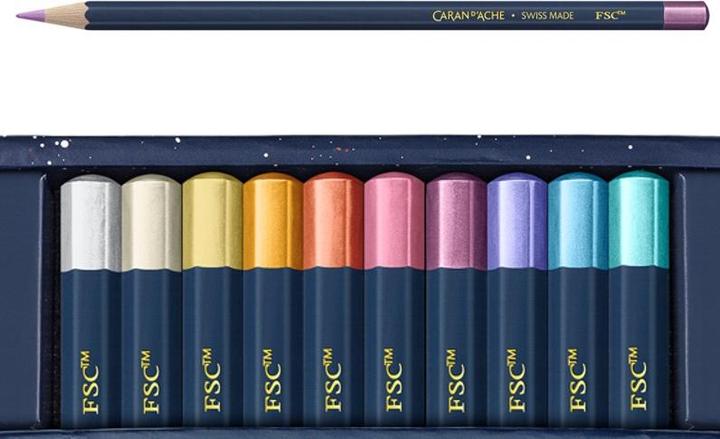 Produktbild Caran d'Ache Cosmic Blue Farbset Sonderedition (Mehrfarbig, 10 x)
