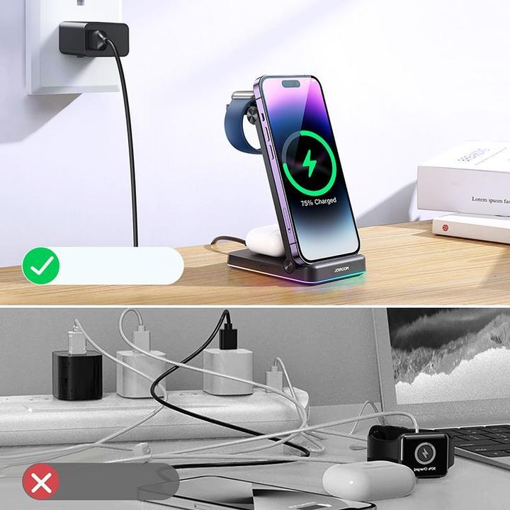 Image du produit Joyroom Station de charge sans fil 3en1 JR-WQN01 (15 W)
