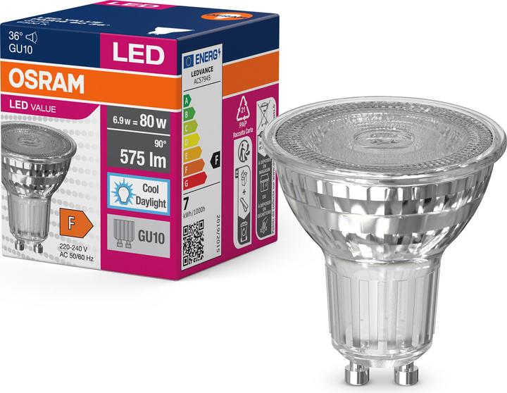 Immagine prodotto Osram Valore Led Par16 (GU10, 6.90 W, 575 lm, 1 x, F)