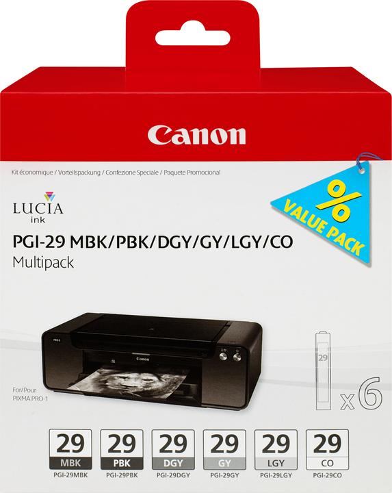 Produktbild Canon PGI-29 Multipack (CO, DGY, GY, LGY, MBK, PBK)