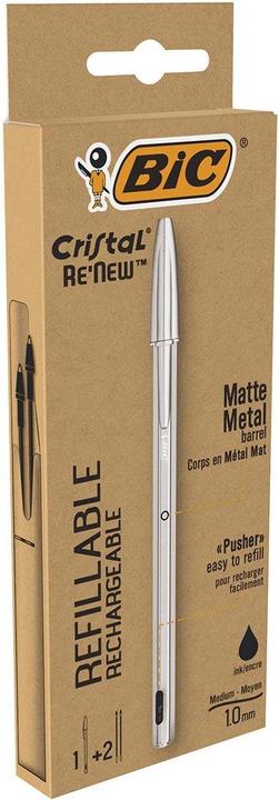 Actual product image Bic Biros Cristal RE'NEW, black (Silver, 1 x)
