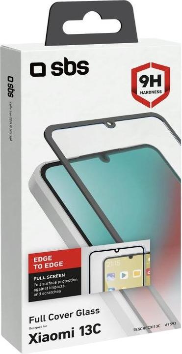 Immagine prodotto SBS Protezione dello schermo in vetro Full Cover per Xiaomi Redmi 13C (1 Pezzo/i, Xiaomi Redmi 13C)