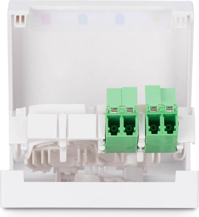 Image du produit Digitus Boîtier FTTH avec 2x LC (APC) DX adaptateur mural et montage sur rail DIN