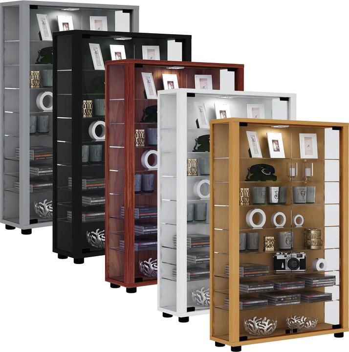 Image du produit VCM Stand de collection Vitrine bois verre Lumo Mini (59 x 18 x 90 cm)