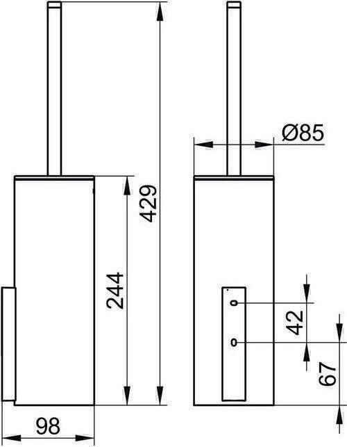 Immagine prodotto Keuco Set di spazzole per WC Edition 400 con inserto in cristallo/cromo 11564