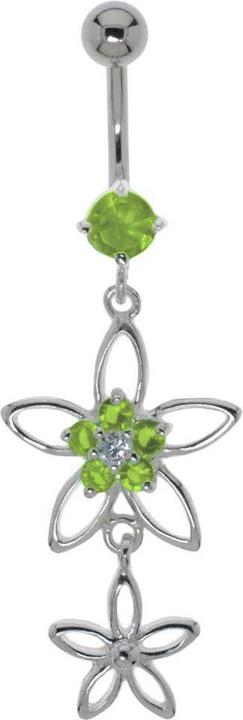 Bijouteria Bauchpiercing (Chirurgenstahl 316L, Silber 925, Zirkonia)