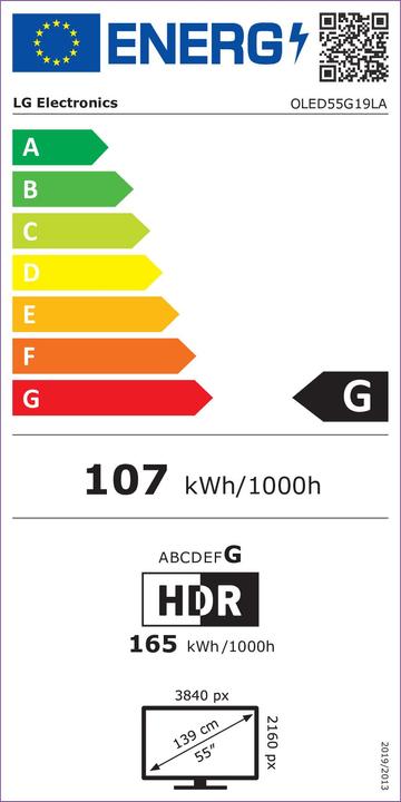 Energie-Label LG TV OLED55G19LA neu (54.72", OLED, 4K)
