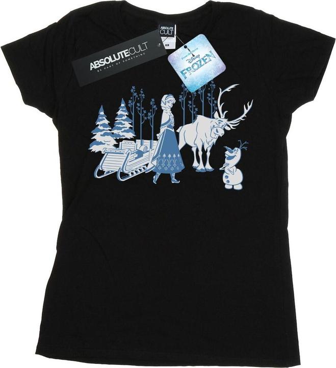 Actual product image Disney Womens/Ladies Frozen Anna Sven And Olaf Cotton T-Shirt (S)