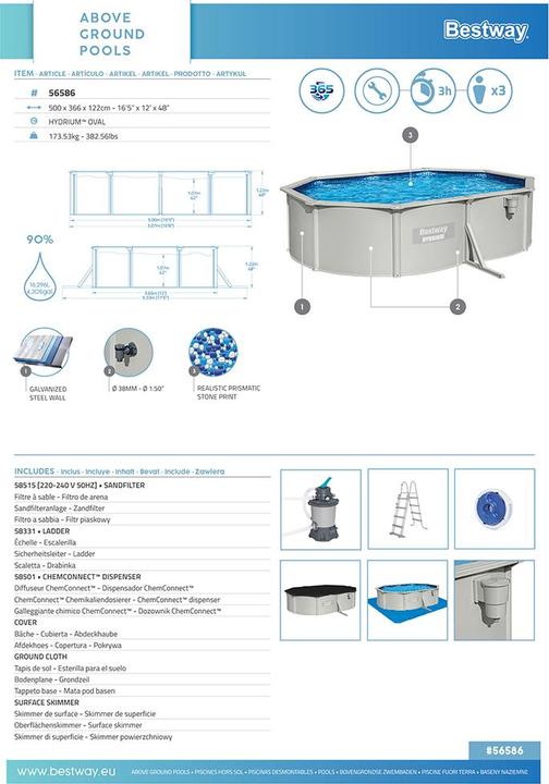 Image du produit Bestway Hydrium (500 x 360 x 120 cm)