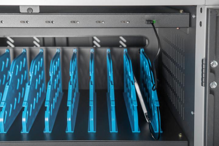 Actual product image Digitus Mobile charging cabinet, 15.6", USB-C 30 charging stations, PDU, fan, 1260 x 824 x 650 mm