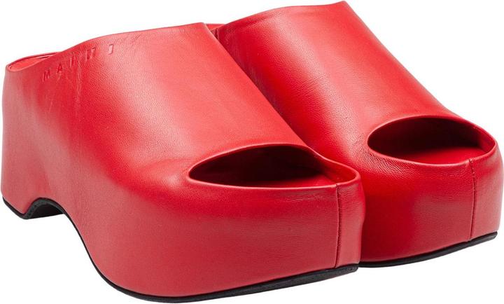 Immagine prodotto Marni slide with chunky clog in red leather (37)
