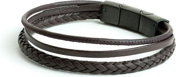 Image du produit Gemini BRACELET - CUIR BRUN - TAILLE M-L - 20+1 (Cuir nappa, Argent)