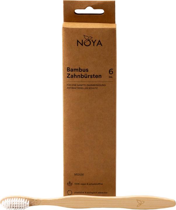 Actual product image Noya Bamboo Toothbrushes Set of 6 (6 x)